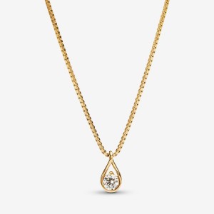 Gold Pandora Brilliance 0.25 ct tw Necklaces | UIOPQH-453