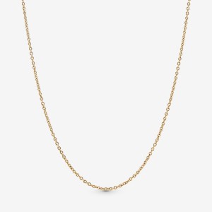 Gold Pandora Classic Anchor Chain Necklaces | IXNLTC-654