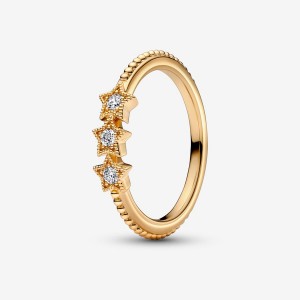 Gold plated Pandora Celestial Stars Stackable Rings | FTAVHS-476