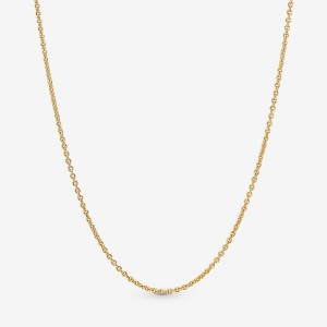 Gold plated Pandora Classic Cable Chain Necklaces | NGBSXL-041