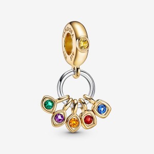 Gold plated Pandora Marvel The Avengers Infinity Stones Pinky Rings | VITDOE-674