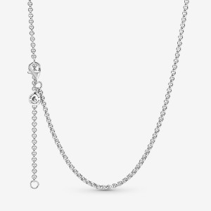 Gold plated Pandora Rolo Chain Necklaces | OJXBWZ-160