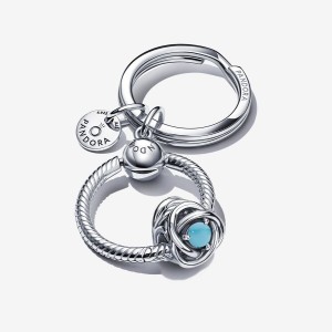 Multicolor Pandora December Birthday Key Charm Holders | OFAUCP-487