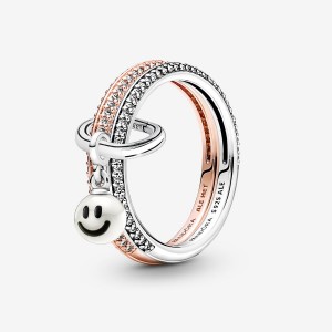 Multicolor Pandora ME Happy Smiley Face Ring Sets | KNMEBW-841