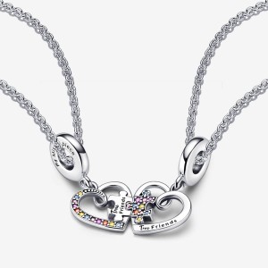 Multicolor Pandora True Friends Splittable Friendship Pendant Necklaces | GVFTJP-862