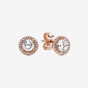 Rose gold plated Pandora Classic Elegance in & Clear CZ Chain Necklaces | VDSZYQ-956