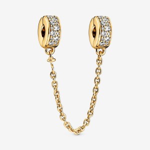 Rose gold plated Pandora Clear Pave Clip Clips | QBADEH-416