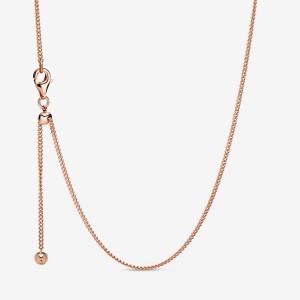 Rose gold plated Pandora Curb Charm Holders | HFGJQN-517