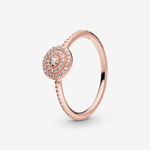 Rose gold plated Pandora Elegant Sparkle Statement Rings | OCGRSX-427