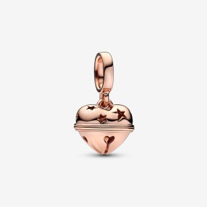 Rose gold plated Pandora Festive Bell Dangle Charms | GNLJXU-284