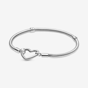 Rose gold plated Pandora Moments Closure Snake Charm Bracelets | YMWRCK-196