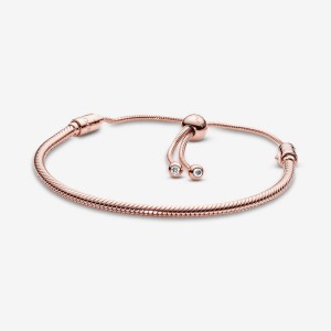 Rose gold plated Pandora Moments Snake Slider Charm Holders | PRMSKD-245