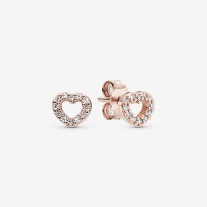 Rose gold plated Pandora Open Stud Earrings | ZDEVQA-406