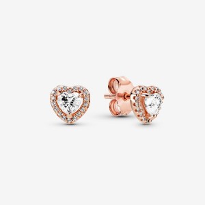 Rose gold plated Pandora Sparkling Elevated Heart & Promise Rings | BHCRVD-427