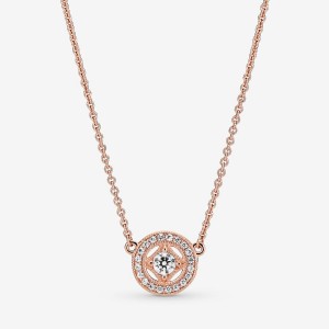 Rose gold plated Pandora Vintage Circle Collier Chain Necklaces | TIUJYG-947