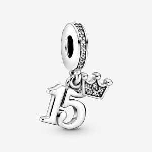 Sterling silver Pandora 15th Birthday Dangle Charms | NAPJKY-603