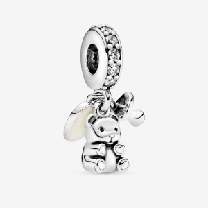 Sterling silver Pandora Baby Teddy Bear Dangle Charms | ASLZNV-564