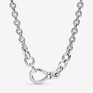 Sterling silver Pandora Chunky Infinity Knot Pendant Necklaces | BWSHGK-179