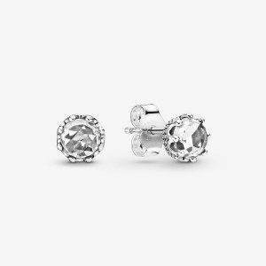 Sterling silver Pandora Clear Sparkling Crown Halo & Solitaire Rings | KNLYGX-209