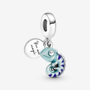 Sterling silver Pandora Color-changing Chameleon Dangle Charms | EOXRBC-769