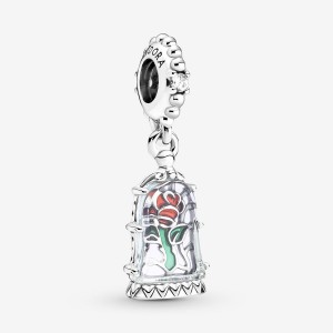 Sterling silver Pandora Disney Beauty the Beast Enchanted Dangle Charms | EHZNCS-509