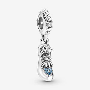 Sterling silver Pandora Disney Cinderella Glass Slipper & Mice Dangle Charms | HRQAWL-598