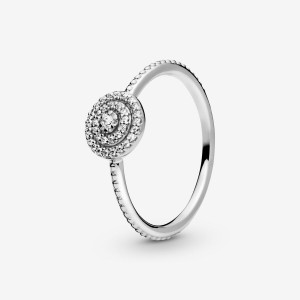 Sterling silver Pandora Elegant Sparkle Statement Rings | LDNEZA-507