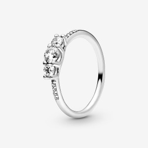 Sterling silver Pandora Fairytale Sparkle with Clear CZ Heart & Promise Rings | SIJDRN-658