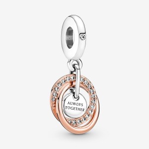 Sterling silver Pandora Family Always Encircled Pendant Necklaces | EZNFAS-874