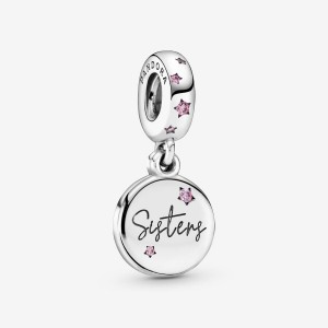 Sterling silver Pandora Forever Sisters Dangle Charms | ANDSQE-107