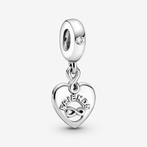 Sterling silver Pandora Friends Forever Dangle Charms | PQYMOS-123