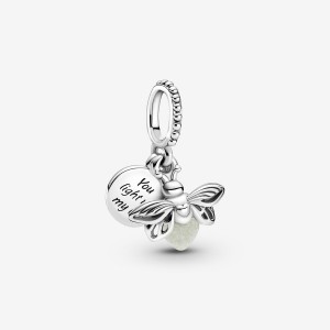 Sterling silver Pandora Glow-in-the-dark Firefly Charms | LABKST-987