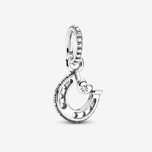 Sterling silver Pandora Luck Horseshoe Dangle Charms | CZKRDU-250