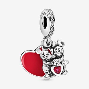 Sterling silver Pandora Minnie & Mickey With Love Dangle Charms | XKAHYC-419