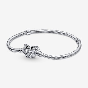 Sterling silver Pandora Moments Butterfly Clasp Snake Charm Holders | DSPVCR-638