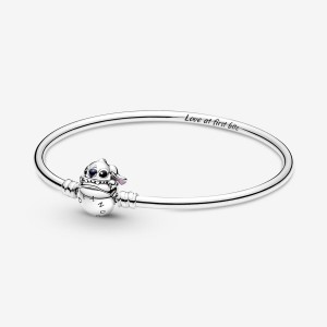 Sterling silver Pandora Moments Disney Stitch Biting Clasp Charm Holders | WJLERA-563