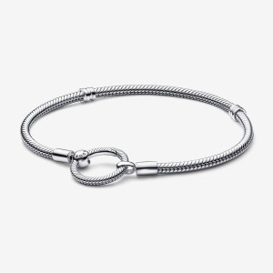 Sterling silver Pandora Moments O Closure Snake Charm Holders | NMEJPQ-189