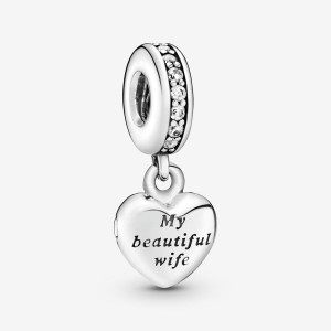 Sterling silver Pandora My Beautiful Wife Dangle Charms | JTMBEW-403