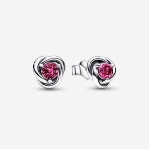 Sterling silver Pandora October Pink Eternity Circle Stud Earrings | SOBDYN-507