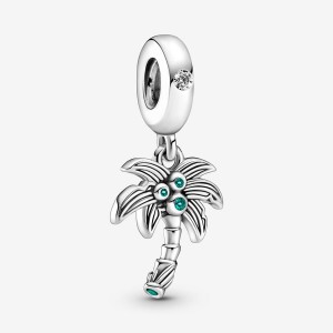 Sterling silver Pandora Palm Tree & Coconuts Dangle Charms | XLMQSO-031