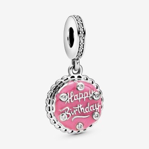 Sterling silver Pandora Pink Birthday Cake Charms | MPAFJN-910