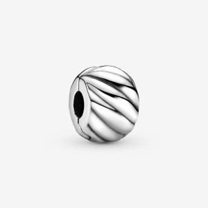 Sterling silver Pandora Polished Feathered Clip Clips | UBWTZJ-512