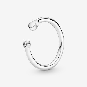 Sterling silver Pandora Polished Open Stackable Rings | KLAFUR-043