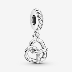 Sterling silver Pandora Pretzel Dangle Charms | FVXEQU-408