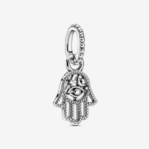 Sterling silver Pandora Protective Hamsa Hand Charms | XPQOSB-439