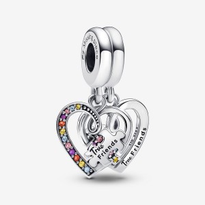 Sterling silver Pandora Puzzle Piece Hearts Splittable Friendship Dangle Charms | TIUDGY-781