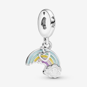 Sterling silver Pandora Rainbow Cloud Dangle Charms | DSBXYN-240