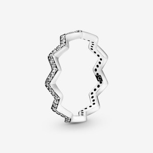 Sterling silver Pandora Shimmering Zigzag Stackable Rings | TBISPD-519