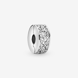 Sterling silver Pandora Shining Elegance Clip with Clear CZ Clips | AGUCNB-756