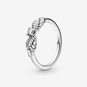 Sterling silver Pandora Sparkling Angel Wings Statement Rings | FMAWPT-086